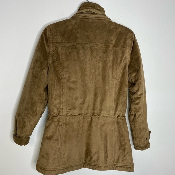 L.L. Bean Faux Suede Coat Puffy Soft XS Brown - Picture 3 of 9